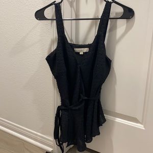 Black peplum shell top
